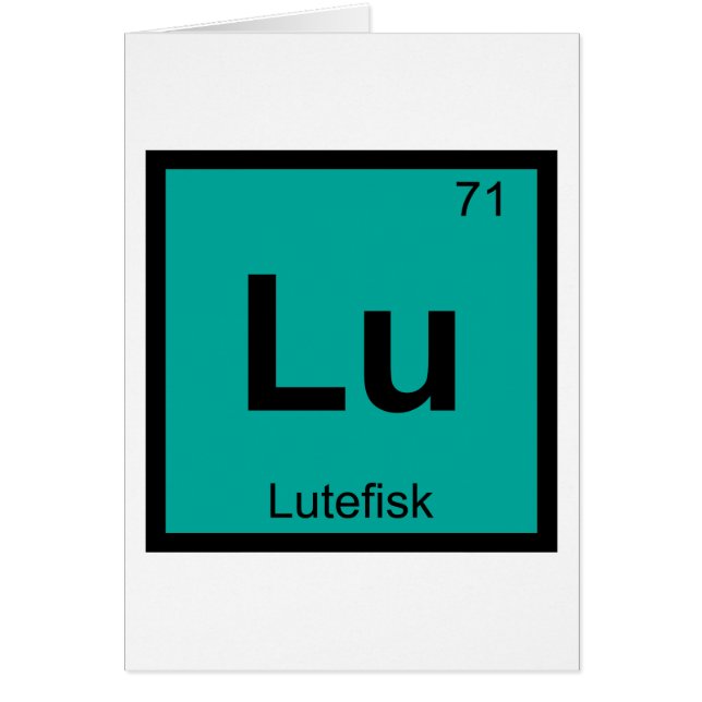 Lu - Química de Lutefisk Símbolo de la Tabla Perió (Frente)