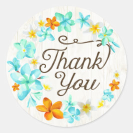 Luau Beach Plumeria Lei Gracias Etiqueta