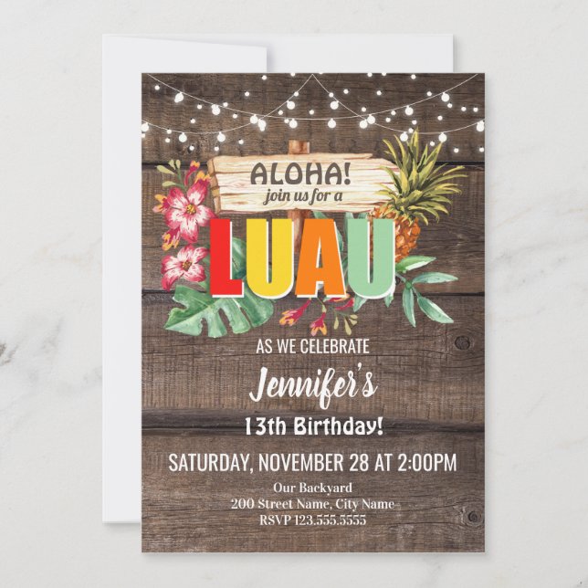 Luau Birthday Party (Anverso)