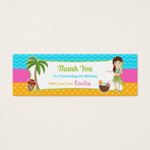 Luau Birthday Party Favor Bag Tag