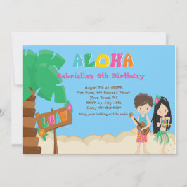Luau Con Invitación De Cumpleaños De Niños Y Palme