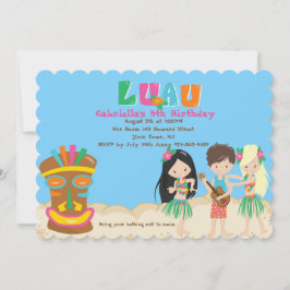 Luau con los niños y la invitación del cumpleaños