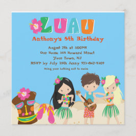 Luau con niños y la invitación al cumpleaños de la