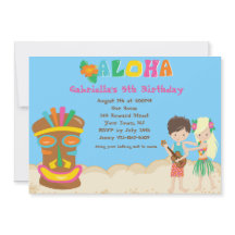 Luau con niños y la invitación al cumpleaños de Ti