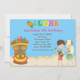 Luau con niños y la invitación al cumpleaños de Ti