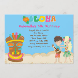 Luau con niños y la invitación al cumpleaños de Ti