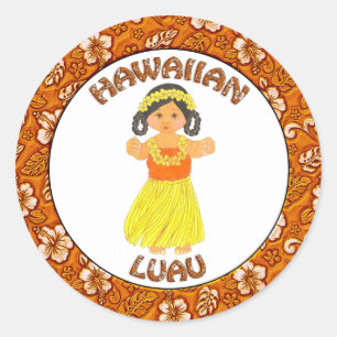 Luau de Hawai ~ Hula Chicas Pegatinas