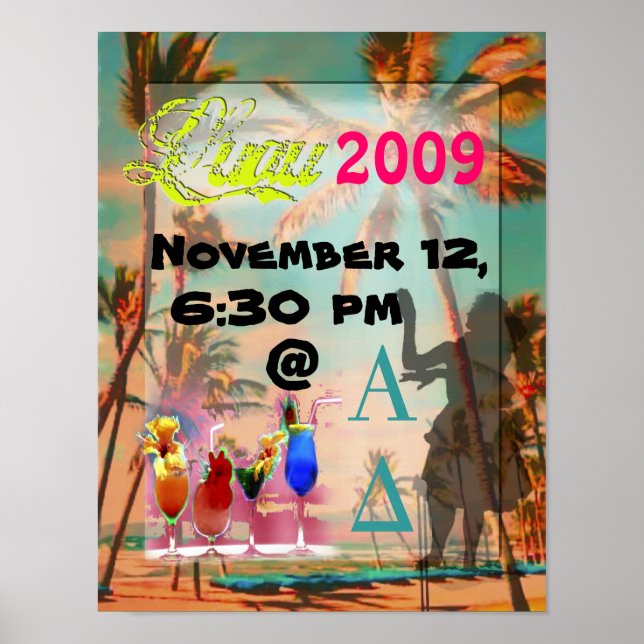 Luau Fiesta Posters vintage hawaiian beach (Frente)