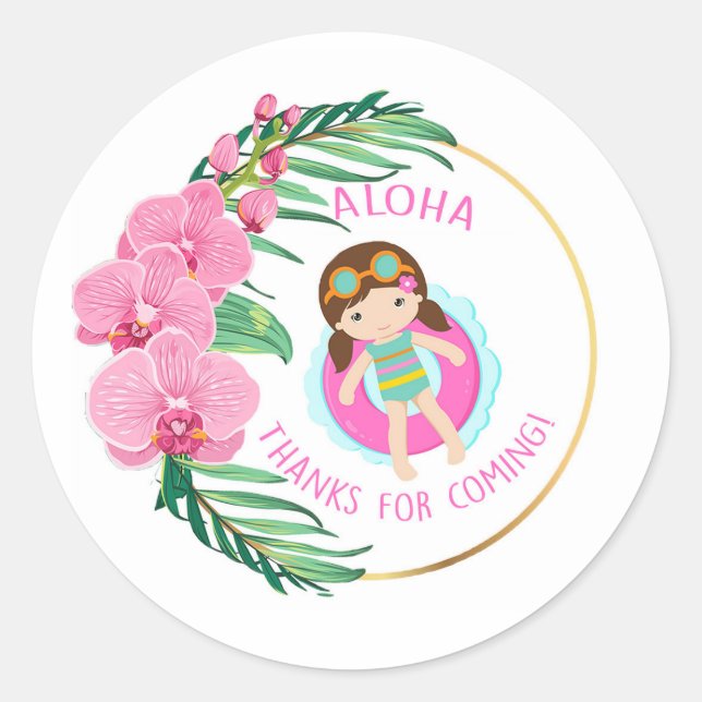 Luau Gracias Por Dar Favor A Las Etiquetas Pegatin (Anverso)