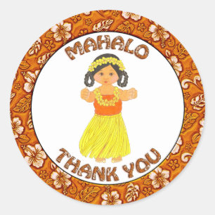 Luau hawaiano ~ Mahalo Gracias Pegatinas