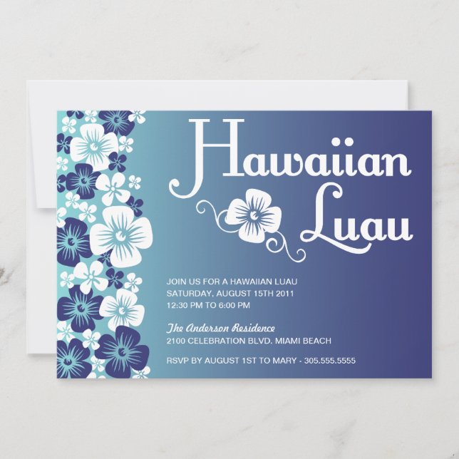 LUAU HAWAIIANO| INVITACIONES DE LAS PARTES (Anverso)