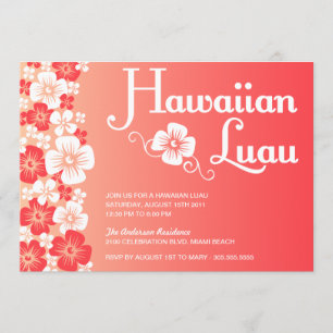 LUAU HAWAIIANO  INVITACIONES DE LAS PARTES