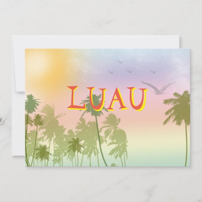Luau Sweet 16 invitaciones a Hawai (Anverso)