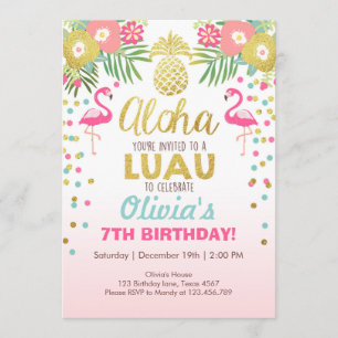 Luau tropical del cumpleaños de la invitación del