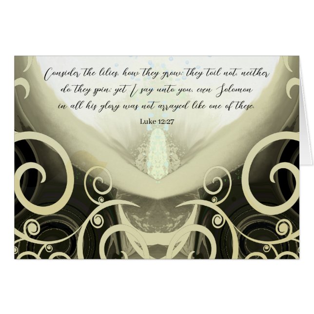 Lucas 12:27-Considerar a los lirios-Dios se consol (Anverso (Horizontal))
