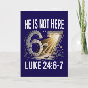 Lucas 24:6-7 Tarjeta Cristiana de Pascua Salvador 