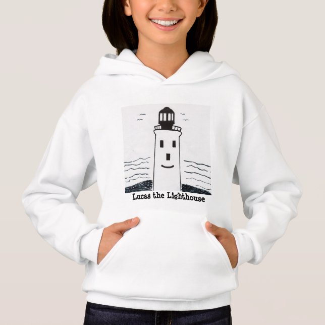 "Lucas el faro" Hoodie para niños y Chicas (Anverso)