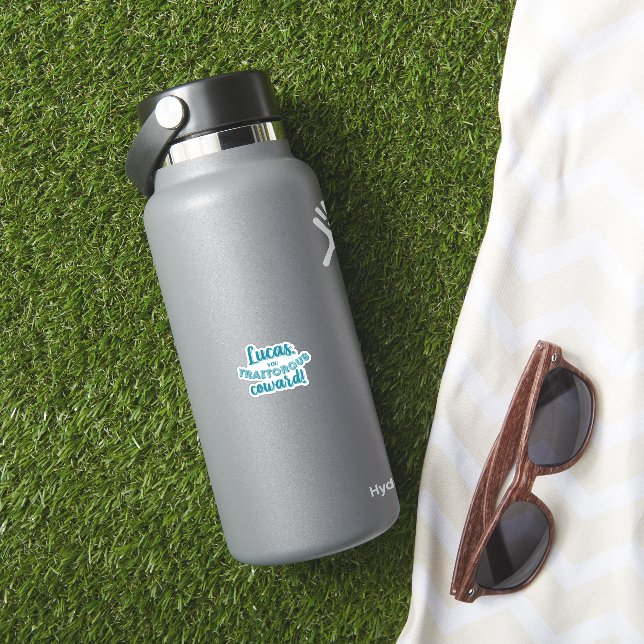 "Lucas, ¡Traitorous Coward!" Pegatina de vinilo (HydroFlask Insitu)
