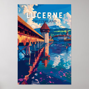 Lucerna Suiza Viaje Arte Vintage