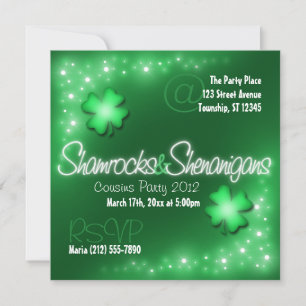 Luces Afortunadas - Invitaciones de Shamrock & She