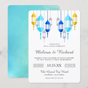 Luces Árabes Modernas Colgantes Invitación de Boda