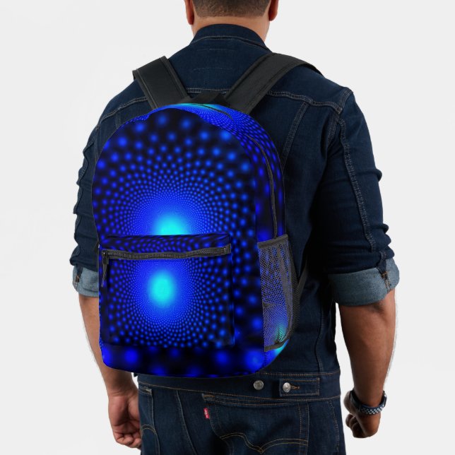 Luces azul neón en la mochila negra (Insitu (Modelo))
