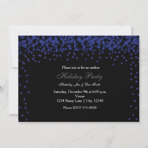 Luces Azules Brillantes en Invitación de Fiesta Ne