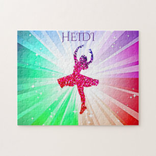 Luces bailarinas se puzzle con un hermoso bailarí