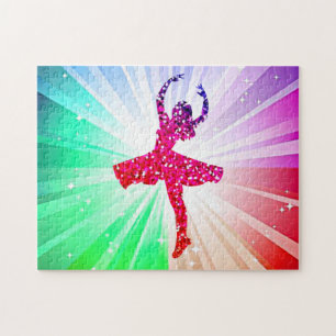 Luces bailarinas se puzzle con un hermoso bailarín