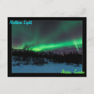 Luces boreales en la postal sueca