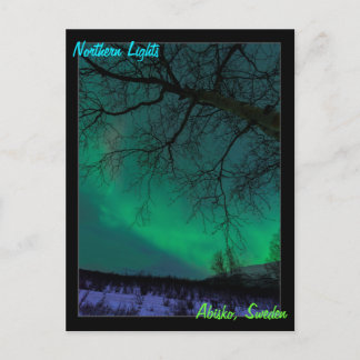 Luces boreales en la postal sueca