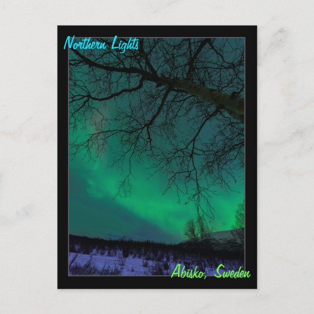 Luces boreales en la postal sueca (Anverso)