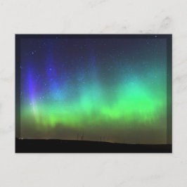 Luces boreales - postal de borde negro