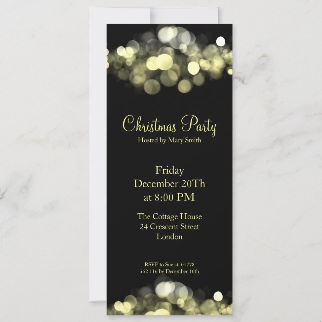 Luces brillantes de la elegante invitación a la fi (Anverso)