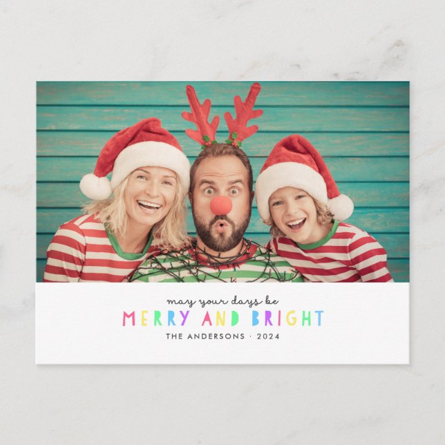 Luces brillantes Tarjeta postal única de vacacione (Anverso)