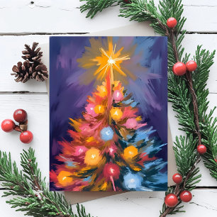 Luces Coloridas de Navidad del Árbol Acuarela