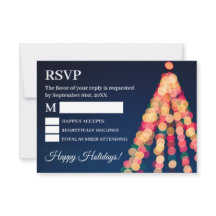 Luces de árbol bokeh, RSVP de Navidad