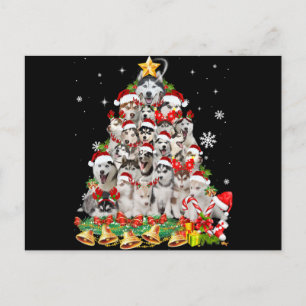 Luces de árbol de Navidad de husky siberiano per