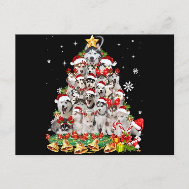 Luces de árbol de Navidad de husky siberiano | per (Anverso)
