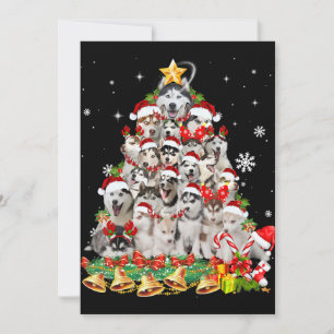 Luces de árbol de Navidad de Husky siberiano Perro