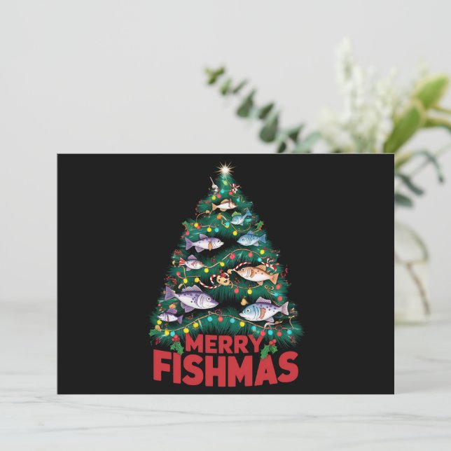 Luces de árbol de Navidad Feliz Fishmas Pescado Pe (Anverso de pie)