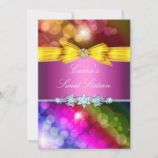 Luces de Arcoíris y Invitación de Dulces Dieciséis