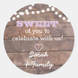 Luces de Barnwood Lilac Sweet Tret Bag Pegatina