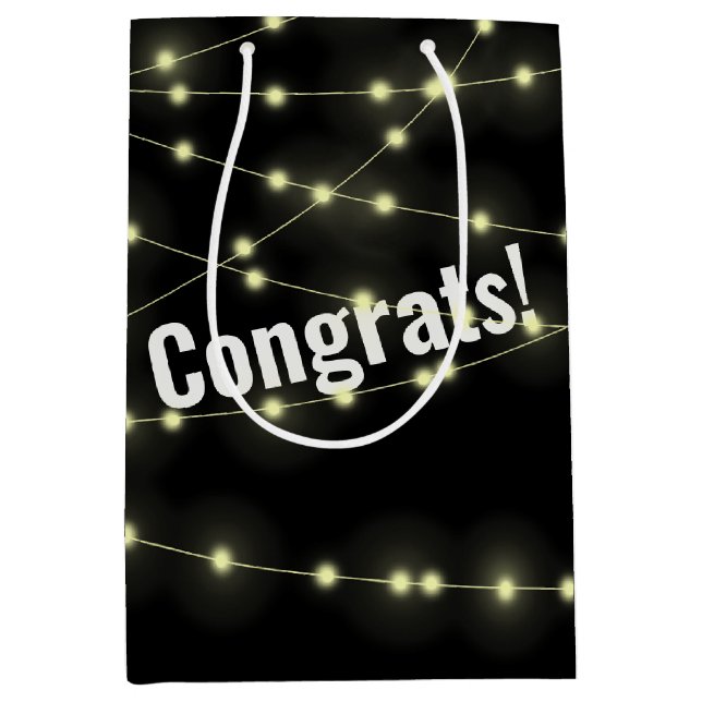 Luces De boda En Bolsa De Regalo Mediana Negra (Anverso)