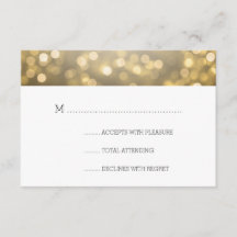 Luces de Bokeh de Oro Elegante Boda RSVP