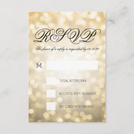 Luces de Bokeh de Oro Elegante Boda RSVP