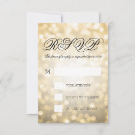 Luces de Bokeh de Oro Elegante Boda RSVP
