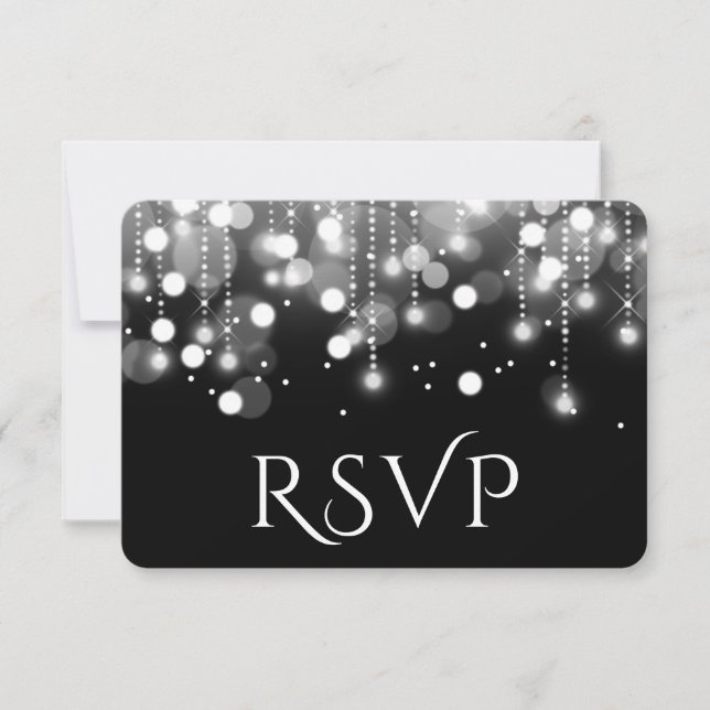 Luces de bokeo RSVP en blanco y negro (Anverso)