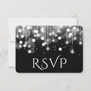 Luces de bokeo RSVP en blanco y negro