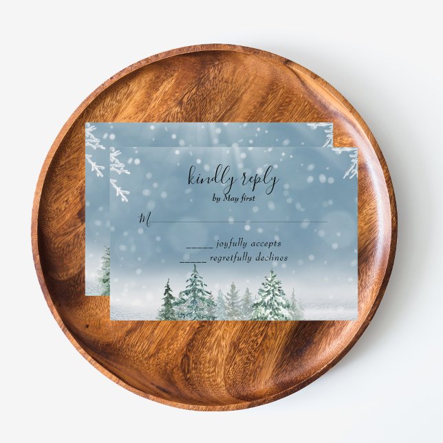 Luces de Botánico de Pinos RSVP (Winter Rustic Pine Trees Lantern Botanical Wedding Party Supplies)